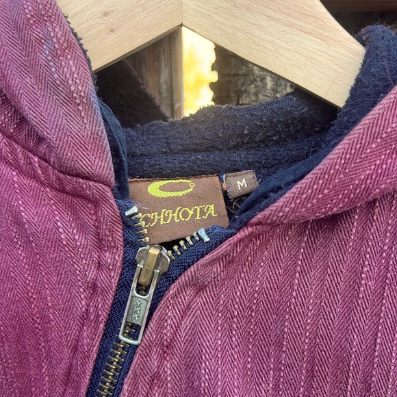 Unique, natural dyed spring jacket. Fun asymmetrical details! - Picture 3 of 5